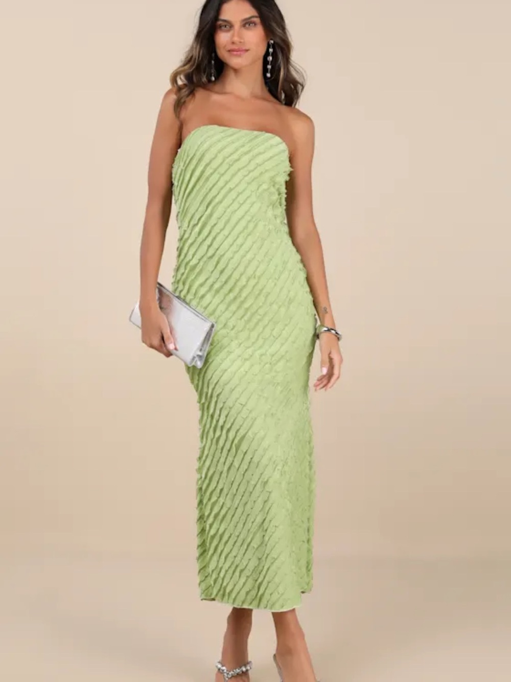 Lulu's Green Ribbed Dress